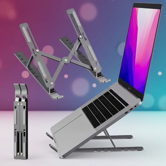 Adjustable Foldable Laptop Stand – Portable Metal Laptop Holder with Cover