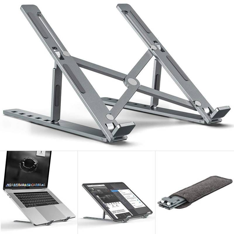 Adjustable Foldable Laptop Stand – Portable Metal Laptop Holder with Cover