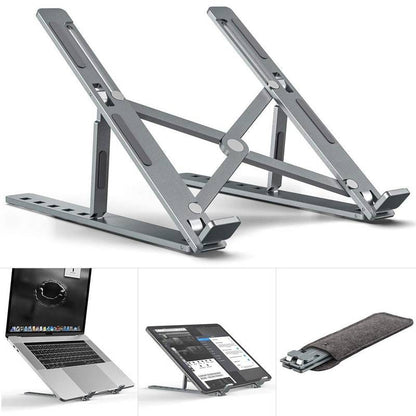 Adjustable Foldable Laptop Stand – Portable Metal Laptop Holder with Cover