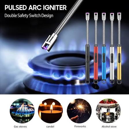 Rechargeable Arc Lighter – USB Electric Metal Lighter with Hanging Hook