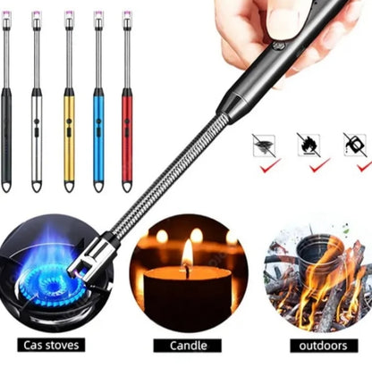 Rechargeable Arc Lighter – USB Electric Metal Lighter with Hanging Hook
